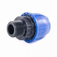 Муфта полиэтиленовая наружн. резьба Дн 20х1/2" Ру16 напорная компрессионная РосТурПласт Россия