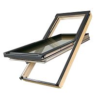 Окно мансардное дерево, лак ручка снизу Fakro FTT U6 Thermo Lux 78*98см