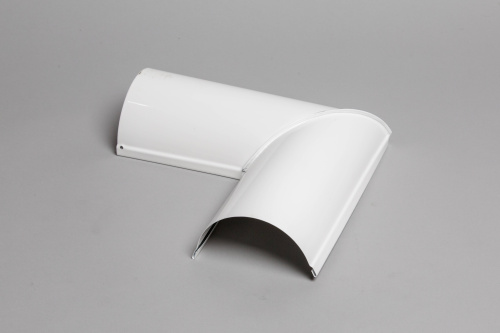 Угол 90 градусов водосточного желоба оцинкованный порошок ф150х400х400мм RAL 5010 фото 3