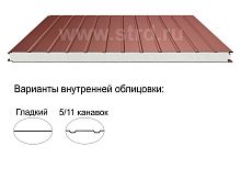 Стеновая трёхслойная сэндвич-панель 11 канавок 50мм 1190мм с видимым креплением пенополистирол Полиэстер ТермоСпецПанель