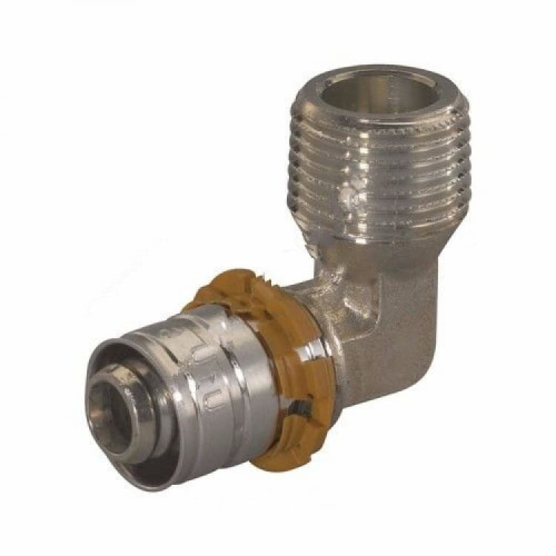 Угольник латунный MLC Дн 40х1 1/4" 90 гр. Ру10 НР пресс Uponor Швеция