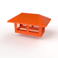 Дымник на трубу с сеткой оцинкованный с полимерным покрытием до 1200мм RAL 2004