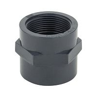 Муфта ПВХ серая ВР Дн 40х1 1/4" Ру10 напорная Aquaviva Китай