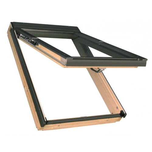 Окно мансардное дерево, лак ручка снизу Fakro FPP-V U3 preSelect Max ThermoPro  Lux 78*140см