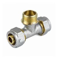 Тройник латунный никель 7014 Дн 26х3/4"х26 НР обжим Aquasfera Китай