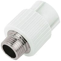 Муфта PP-R комбинированная белая наружн. резьба Дн 25х1/2" VALFEX Россия