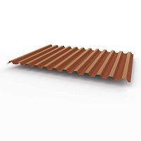 Профнастил оцинкованный с полимерным покрытием С21 Grand line Optima 0,45х1040мм RAL 8004