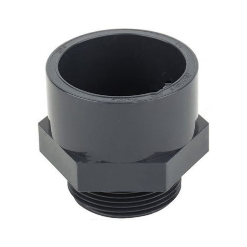 Муфта ПВХ серая наружн. резьба Дн 20х1/2" Ру10 напорная Aquaviva Россия