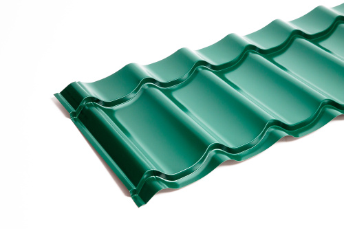 Металлочерепица Монтеррей классик оцинкованная с полимерным покрытием 0.45x1180мм  RAL 6005