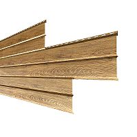 Сайдинг МЕТАЛЛ ПРОФИЛЬ Lбрус-XL-Н-14х335 (ECOSTEEL_T-01-ЗолотойДуб-0.5)