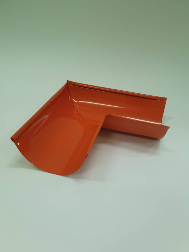 Угол 90 градусов водосточного желоба оцинкованный порошок ф220х400х400мм RAL 9006 фото 7