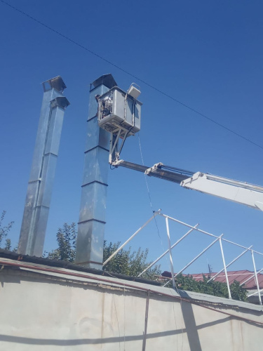 Дымник на трубу прямоугольный оцинкованный с полимерным покрытием до 2400мм RAL 9004 фото 6
