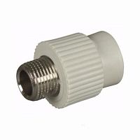 Муфта PP-R комбинированная серая наружн. резьба Дн 25х1/2" VALFEX Россия