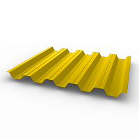 Профнастил НС35 - 0,65 - RAL 1021 оцинкованный, с полимерным покрытием (Полиэстер)