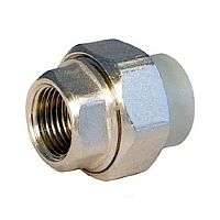 Муфта PP-R комбинированная разъемная серая внутр. резьба Дн 25х1/2" РосТурПласт Россия
