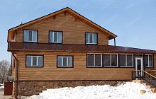 Сайдинг Блок-хаус 0,390 Grand Line 0,45 Print Elite Chestnut Wood TwinColor