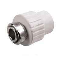 Муфта PP-R комбинированная белая нак. гайка Дн 20х1/2" на метал. Штуцер PP-Rе РосТурПласт Россия
