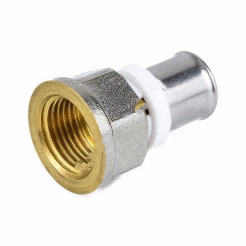 Муфта латунная никель 8002 Дн 26х3/4" ВР пресс Aquasfera Китай
