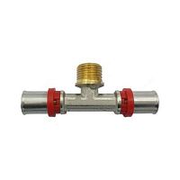Тройник латунный 8012 Дн 20х3/4"х20 НР пресс Aquasfera Китай