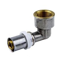 Угольник латунный никель 8007 Дн 16х3/4" 90 гр. ВР пресс Aquasfera Китай