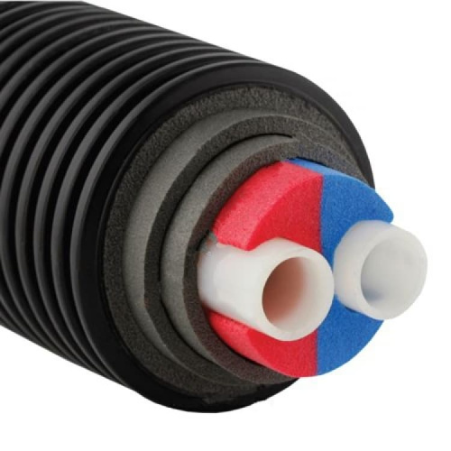 Труба теплоизолированная PE-Xa/EVOH Ecoflex Thermo Twin черная Дн 32х4,4/175х2 Ру10 Тмакс=95C бухта 200м Uponor Швеция Труба теплоизолированная PE-Xa/EVOH Ecoflex Thermo Twin черная Дн 32х4,4/175х2 Ру10 Тмакс=95C бухта 200м Uponor Швеция