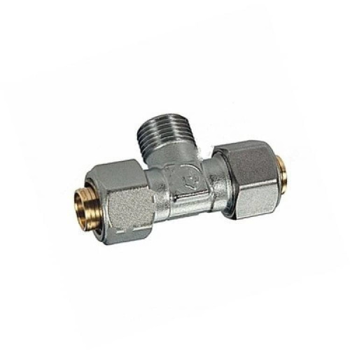 Тройник латунный R568AM Дн 20х3/4" НР обжим Giacomini Италия