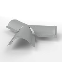Y тройник полукруглого конька для кровли оцинкованный с порошковым покрытием 0,45x220x290мм RAL 9006