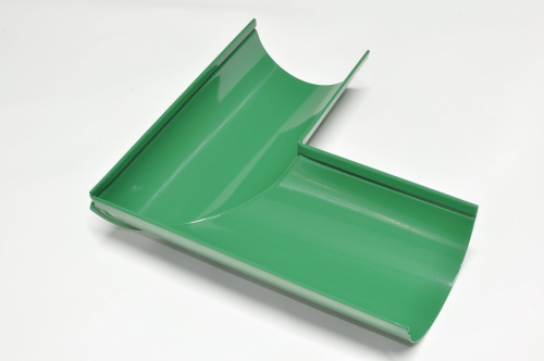 Угол 90 градусов водосточного желоба оцинкованный порошок ф120мм RAL 3011 фото 6