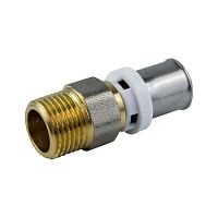 Муфта латунная никель 8001 Дн 16х1/2" НР пресс Aquasfera Китай